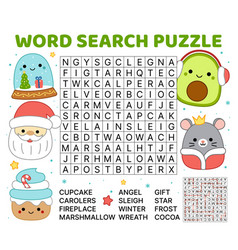 Christmas Game Word Search Puzzle For Kids