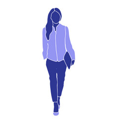 Business Woman Walking Carrying File