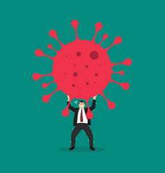 Businessman Struggling To Carry Virus