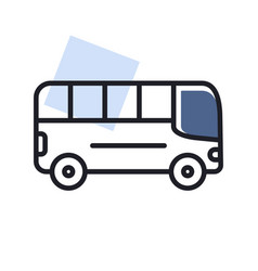 City Bus Flat Isolated Icon