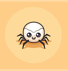 Cute Cartoon Spider On Orange Background