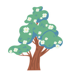 Blooming Isolated Tree Blossom Cartoon