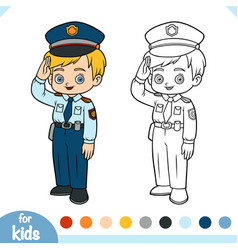 Coloring Book For Kids Police Officer