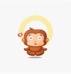 Cute Monkey Doing Yoga Pose Icon