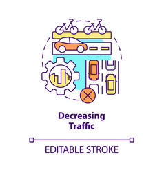 Decreasing Traffic Concept Icon