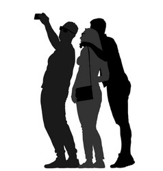 Selfie Teenagers Tourist Taking Picture Silhouette