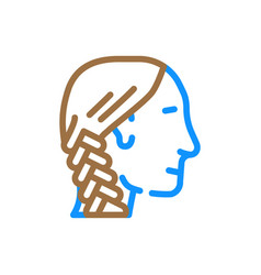 French Braid Hairstyle Female Color Icon