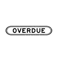 Grunge Black Overdue Word Rubber Seal Stamp