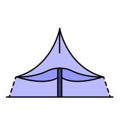 One Pillar Tent Icon Color Outline