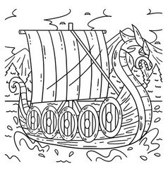 Viking Ship Coloring Page For Kids