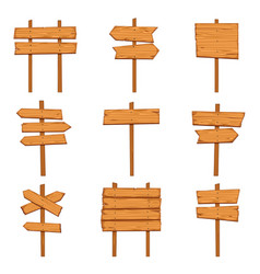 Cartoon Wooden Arrows Blank Wood Signboards