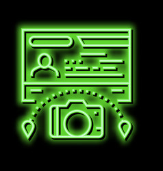 Tourist Visa Neon Glow Icon