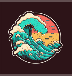 Wave Water Logo Art Flat Outline Color Icon