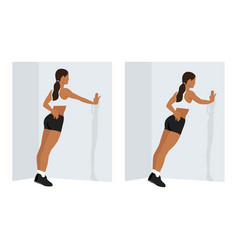 Woman Doing Single Arm Wall Push Up Exercise