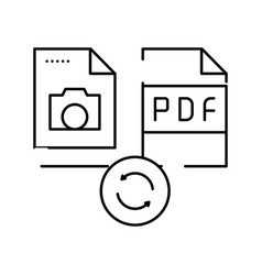 Convert Photo To Pdf File Line Icon