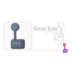 Gear Box Isolated Flat Car Box Line Icon