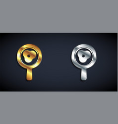 Gold And Silver Fried Eggs On Frying Pan Icon