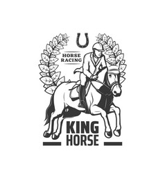 Horse Racing Icon Equestrian Sport Riding Label