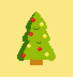 Icon Christmas Tree In Pixel Style