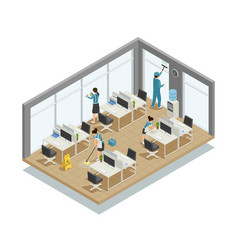 Office Cleaning Isometric Composition