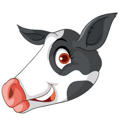 Side View Of Cow Head In Cartoon Style