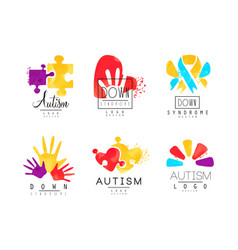 Autism And Down Syndrome Abstract Emblems