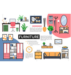 Flat Furniture Infographic Concept