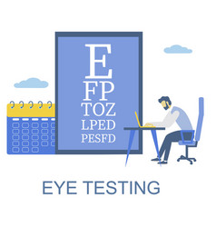 Online Eye Test Chart Man Testing Vision From