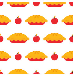 Sweet Apple Pies And Apples Seamless Pattern