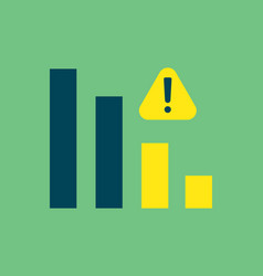 Attention Icon And Bar Graph Of Bankruptcy Crisis