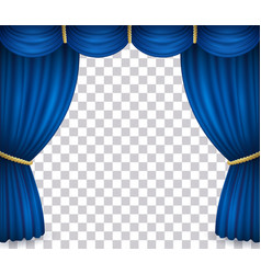 Blue Theater Stage Curtain With Drapery