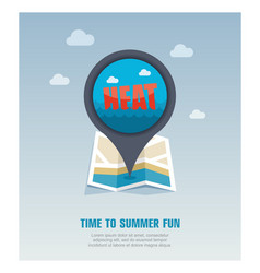 Heat Pin Map Icon Summer Vacation