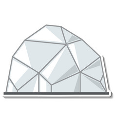 Sticker Template With An Igloo House In Cartoon