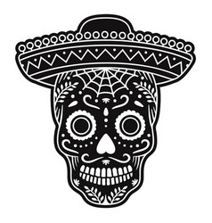 Sugar Skull Sombrero Cut Out