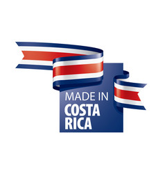 Costa Rica Flag On A White