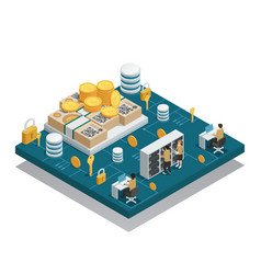 Cryptocurrency And Blockchain Isometric