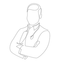 Continuous One Line Drawing Of Doctor Pose