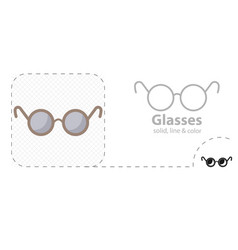 Glasses Isolated Flat Eye Line Icon