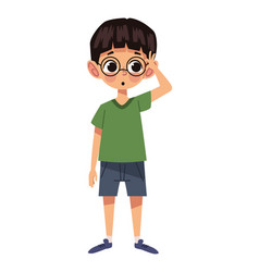 Little Boy Wearing Eyeglasses