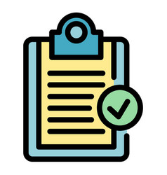 Norm Certificate Clipboard Icon Color Outline