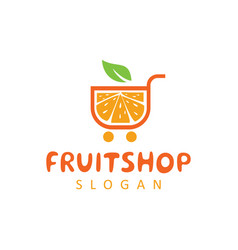 Orange Trolley Logo Fresh Fruit Shop Design