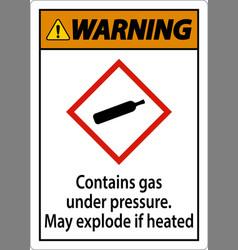 Warning Contains Gas Under Pressure Ghs Sign On