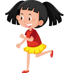 Cartoon Girl In Walking Posture