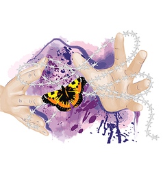 Hands And Butterfly