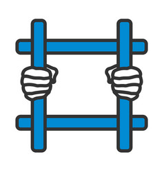 Hands Holding Prison Bars Icon