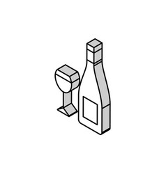 Pinot Noir Red Wine Isometric Icon