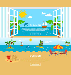 Summer And Beach Banners Set