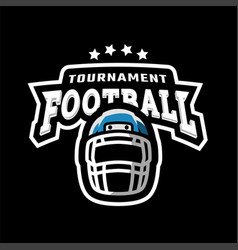 American Football Logo With The Player Helmet