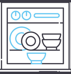 Dish Washer Line Icon Outline Symbol