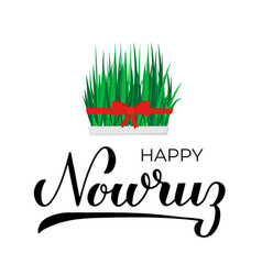 Happy Nowruz Calligraphy Hand Lettering Isolated